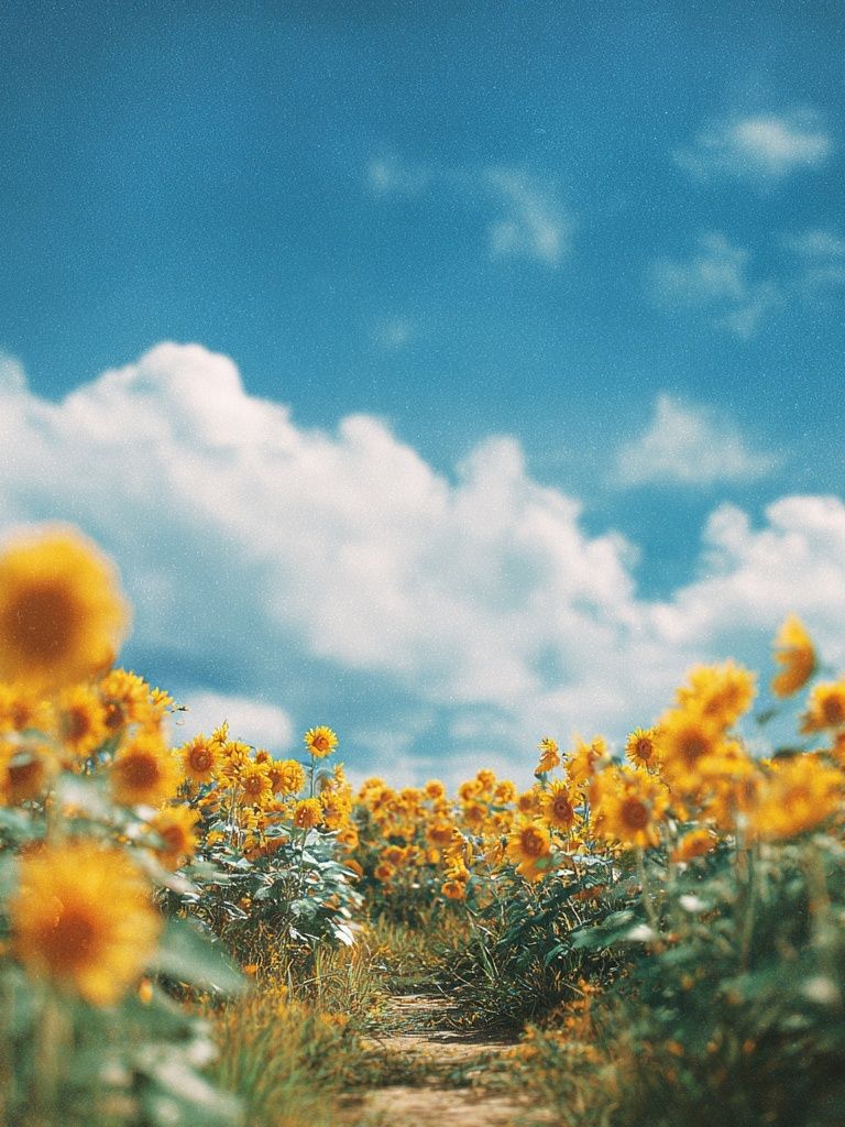 Sunflower Field Sky Photography Poster. poster detail