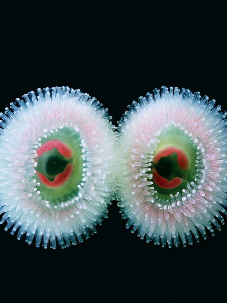 Bioluminescent Sea Anemones Print. poster — nature art