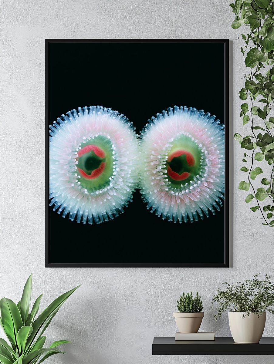 Bioluminescent Sea Anemones Print. — room view 4