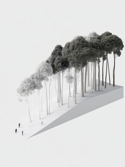 Minimalist Forest Landscape Poster.