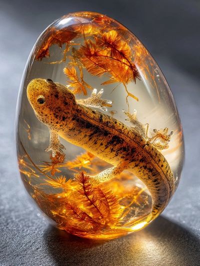 Salamander in Amber — Nature Print. poster