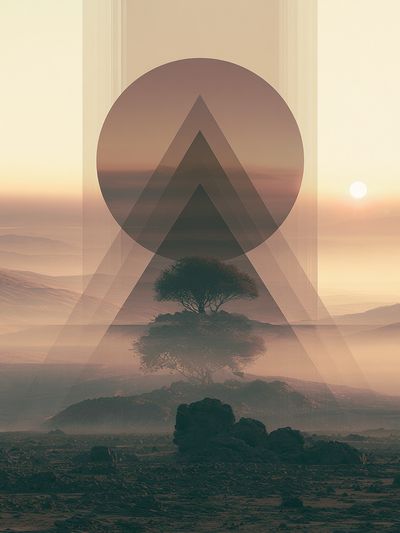 Surreal Desert Tree Print. poster