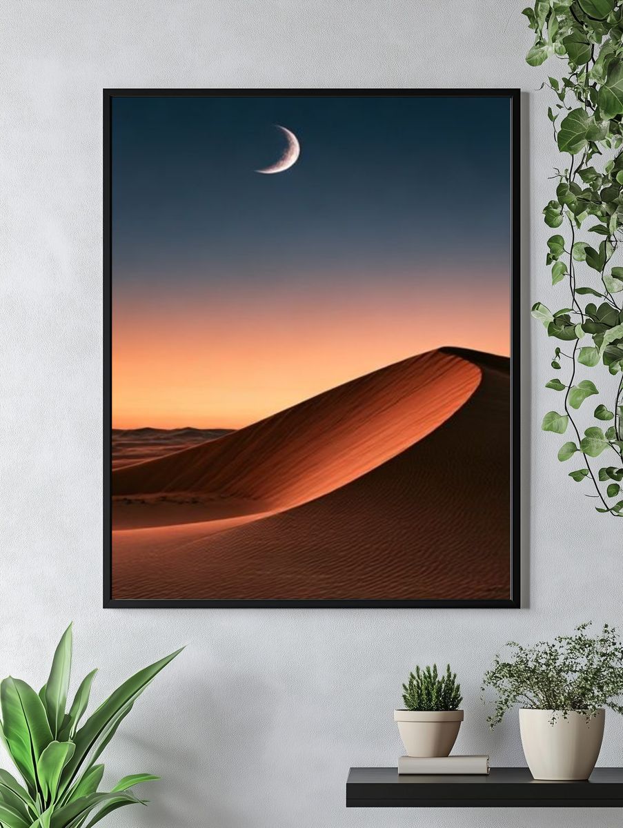 Moonlit Desert Dune Poster. — room view 4