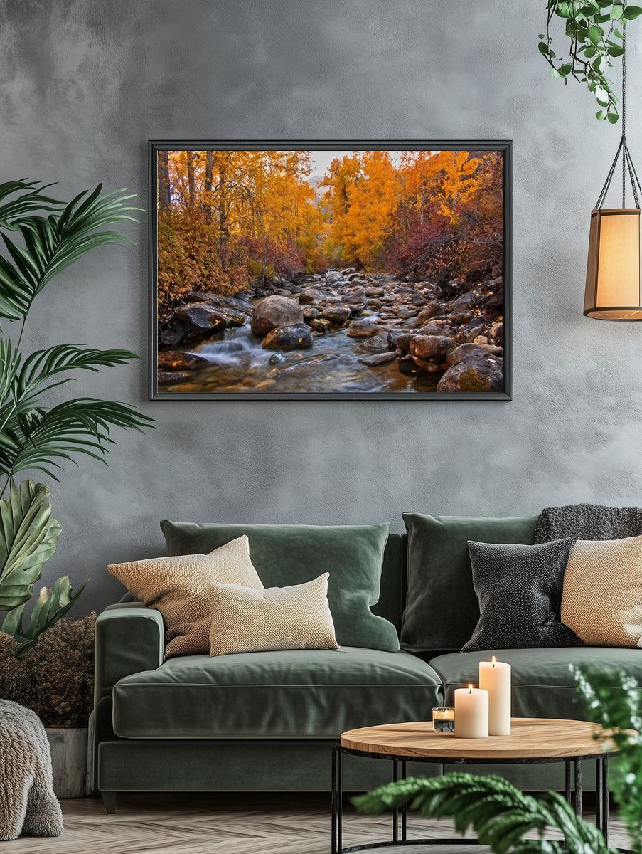 Autumn River Landscape Poster. — room view 4