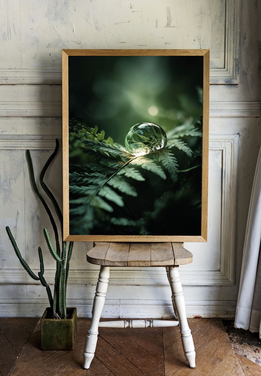 Fern Dewdrop Nature Print. — room view 1