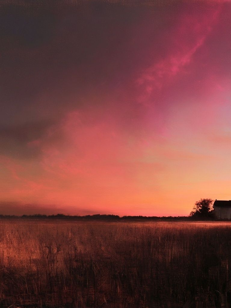 Sunset Field Landscape Print. poster — nature art