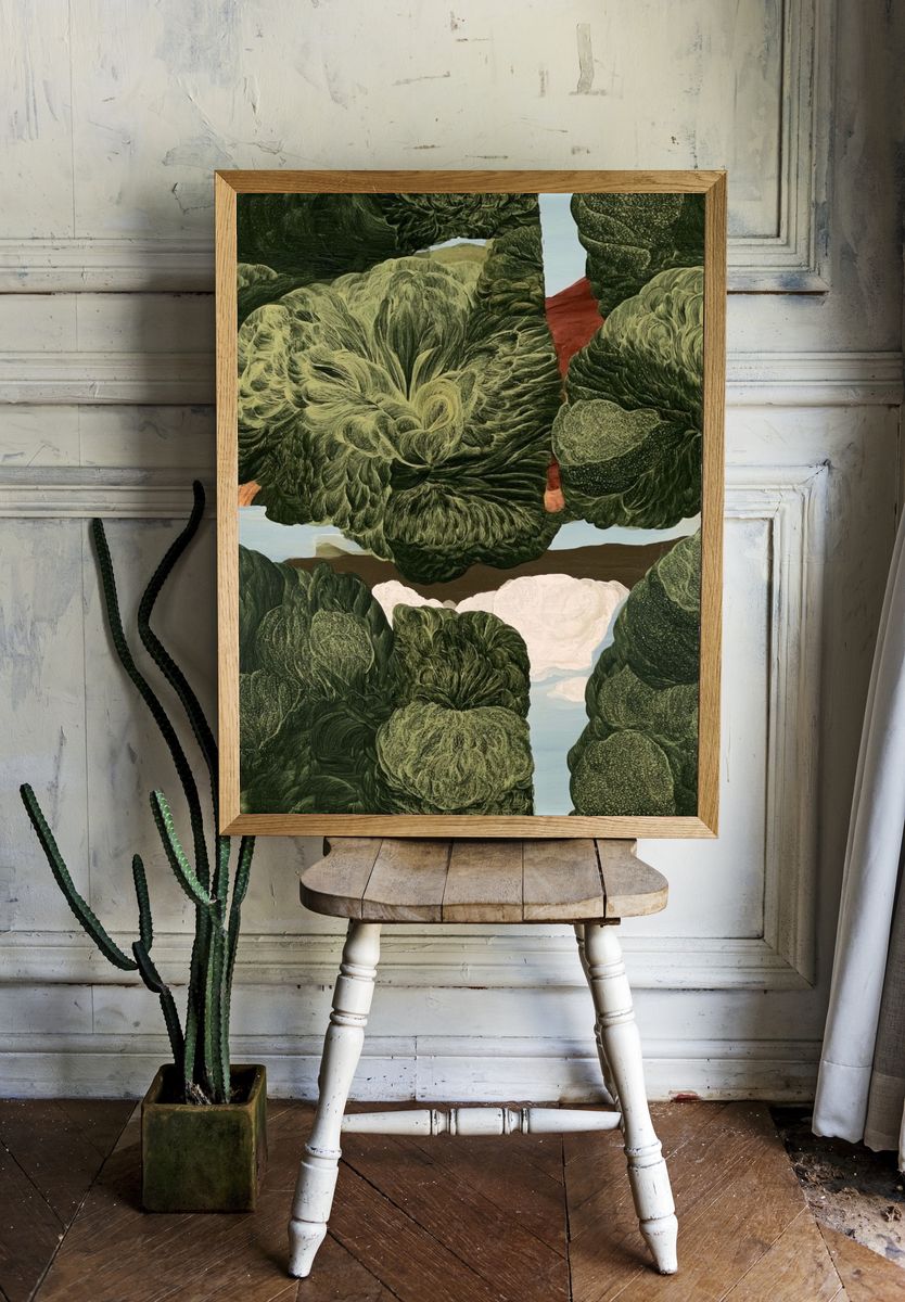 Forest Canopy Collage Poster. room preview