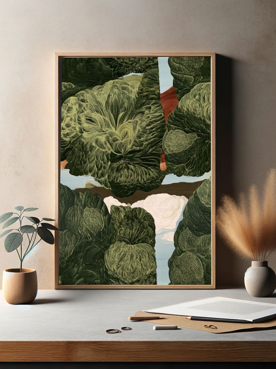 Forest Canopy Collage Poster. — room view 2
