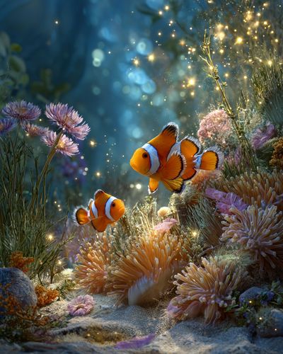 Clownfish Underwater Scene Poster. poster print