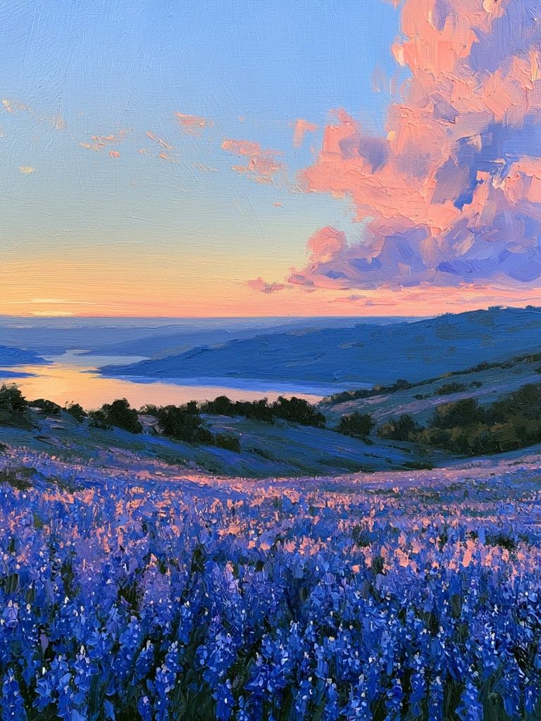 Lavender Hills Sunset Print. poster detail