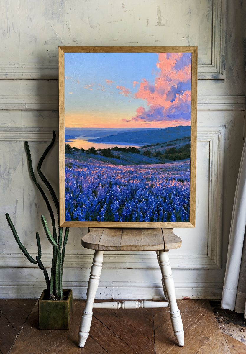 Lavender Hills Sunset Print. — room view 1