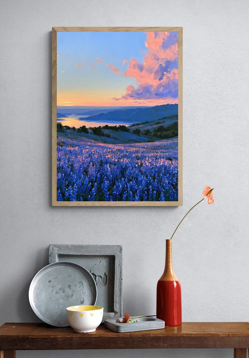 Lavender Hills Sunset Print. — room view 3