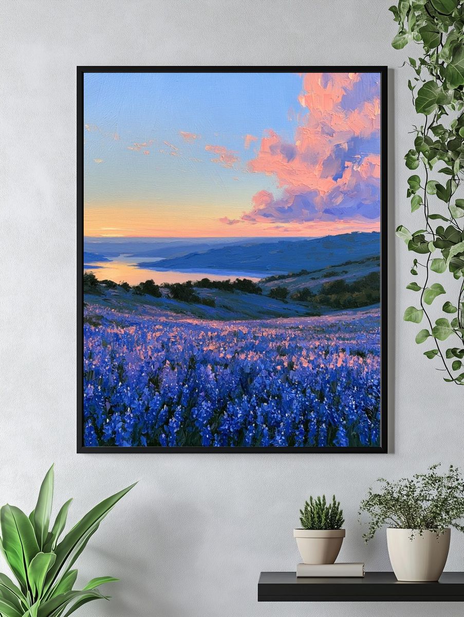 Lavender Hills Sunset Print. — room view 4
