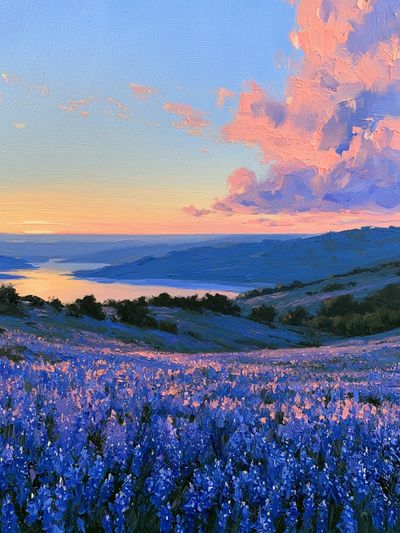 Lavender Hills Sunset Print. poster