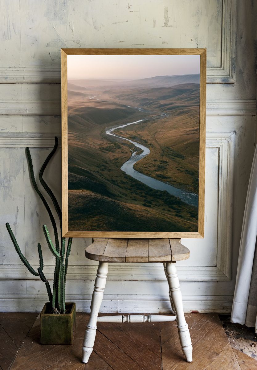 Winding River Valley Photography Poster. room preview