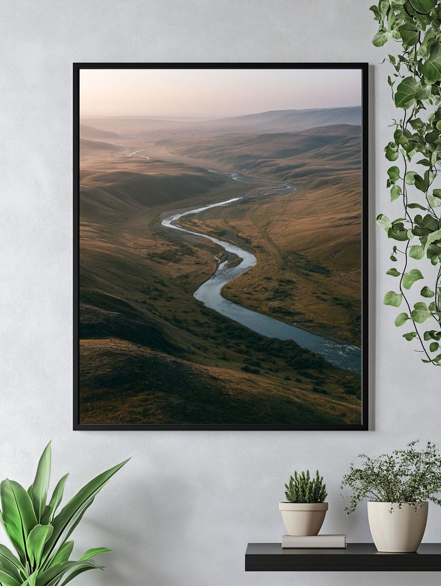 Winding River Valley Photography Poster. — room view 4