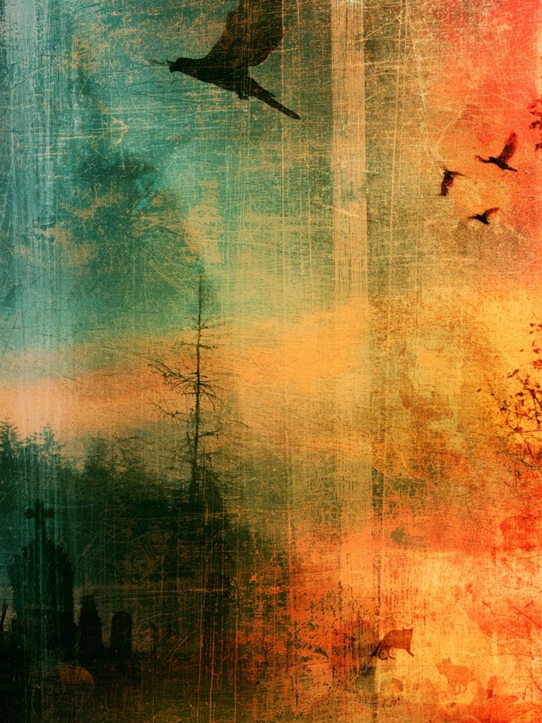 Autumn Forest Silhouettes Print. poster detail