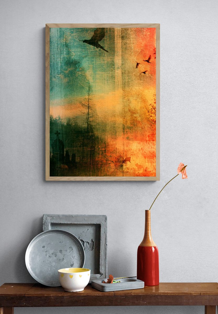 Autumn Forest Silhouettes Print. — room view 3
