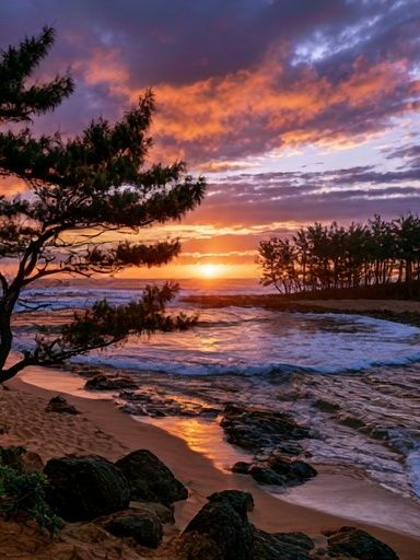 Sunset Beach Landscape Poster. poster — nature art