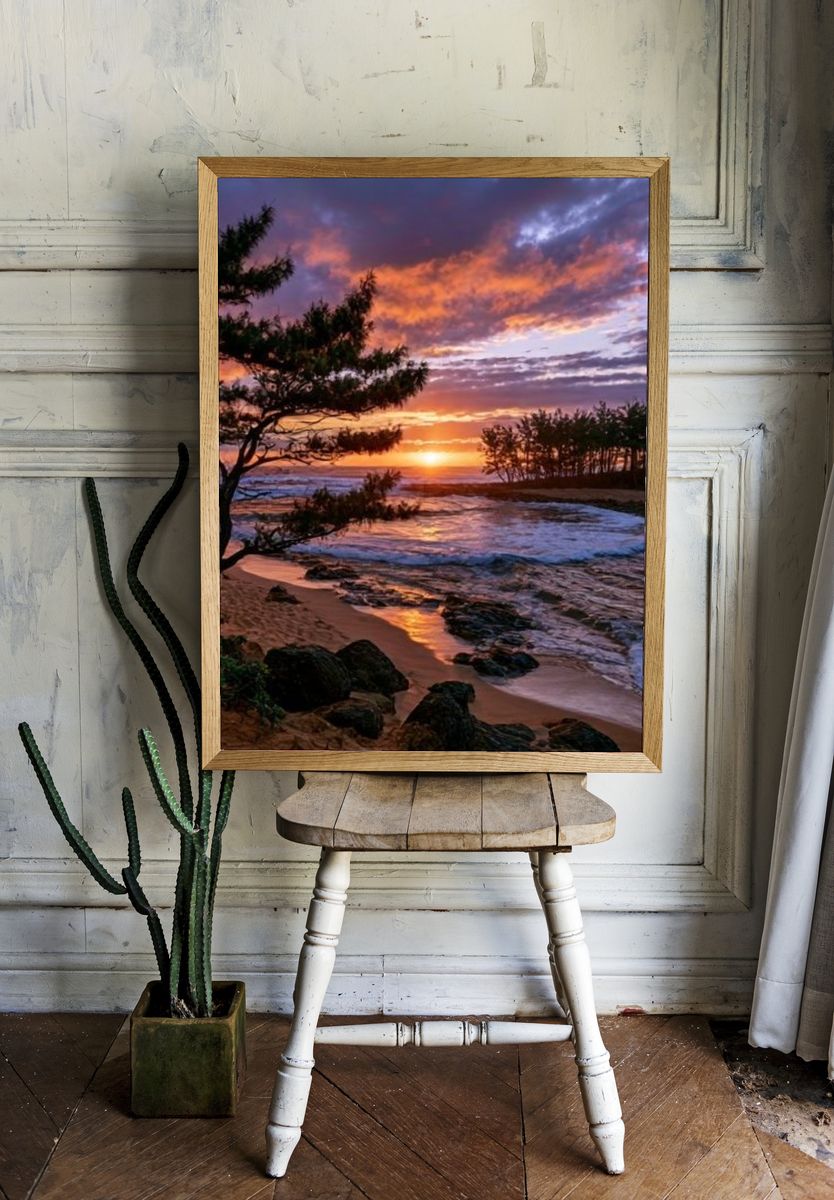 Sunset Beach Landscape Poster. — room view 1