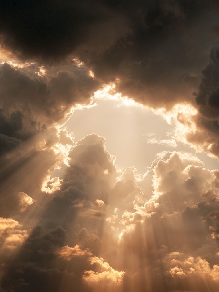 Golden Sun Rays Through Clouds Poster. poster detail