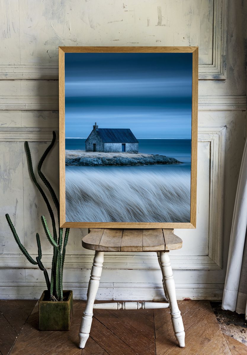 Seaside Cottage at Dusk Print. — room view 1