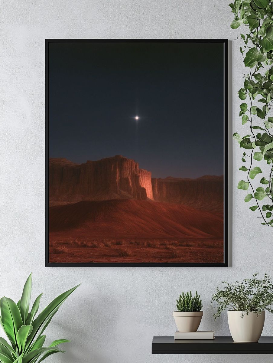 Desert Moonlit Mesa Print. — room view 4