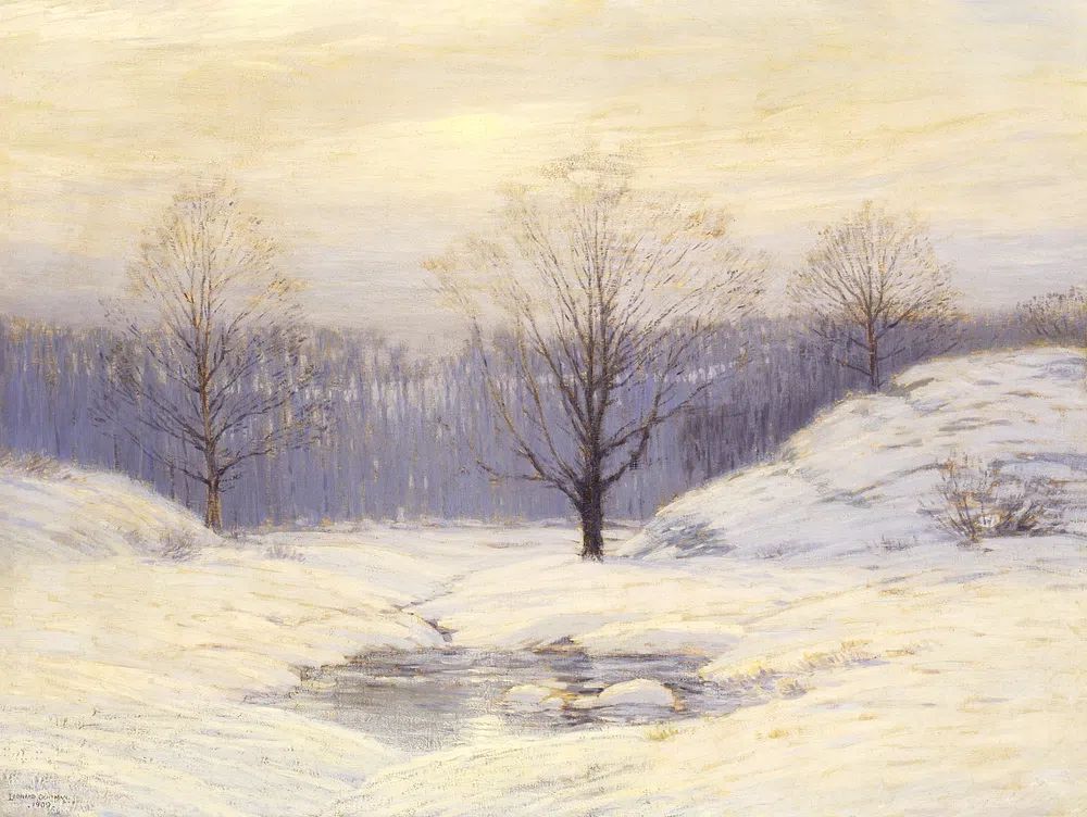 Morning Haze (1909), nature illustration. poster — nature art