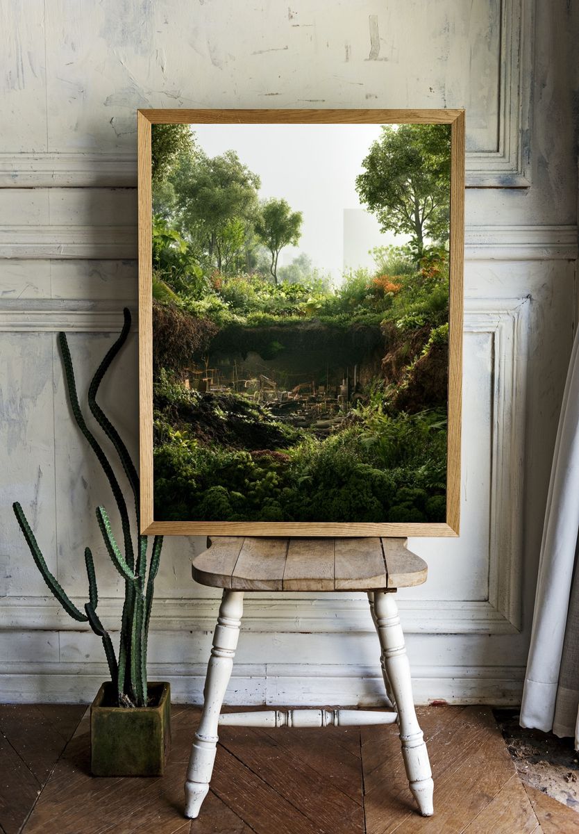 Lush Forest Ravine Poster. — room view 1