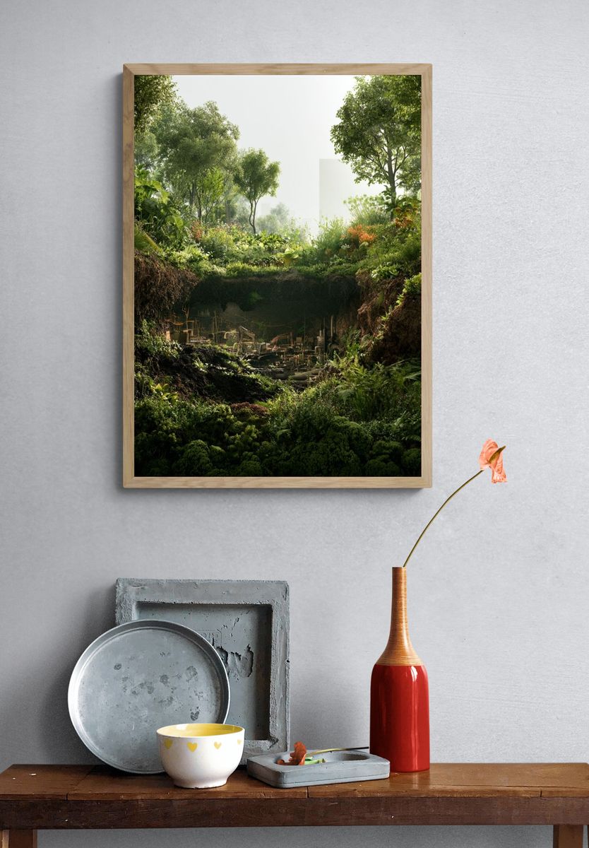 Lush Forest Ravine Poster. — room view 3