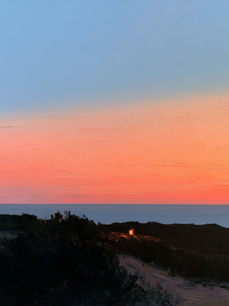 Coastal Sunset Landscape Print. poster detail