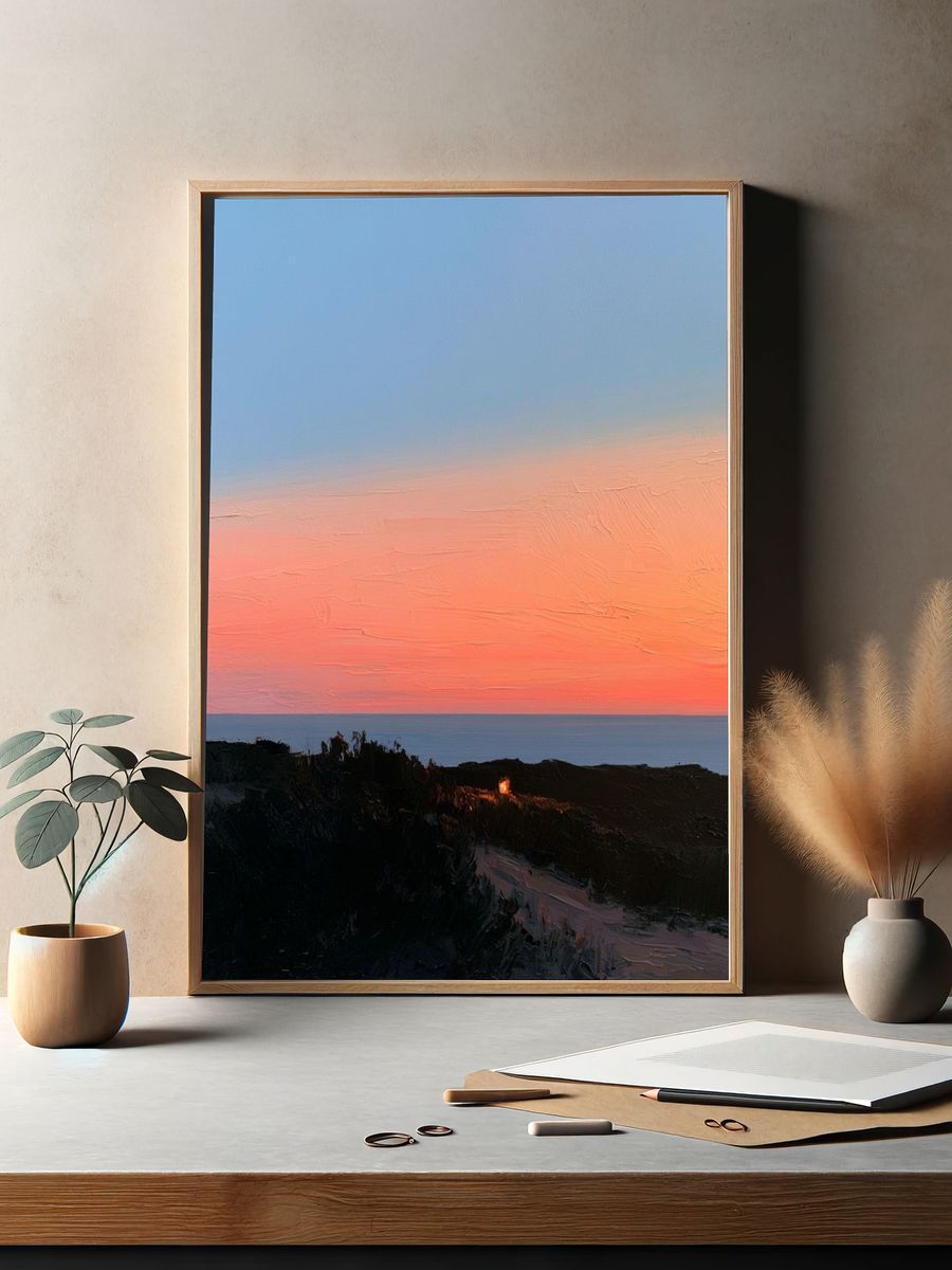Coastal Sunset Landscape Print. — room view 2