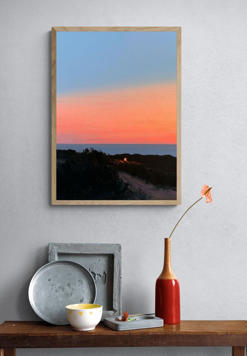 Coastal Sunset Landscape Print. — room view 3