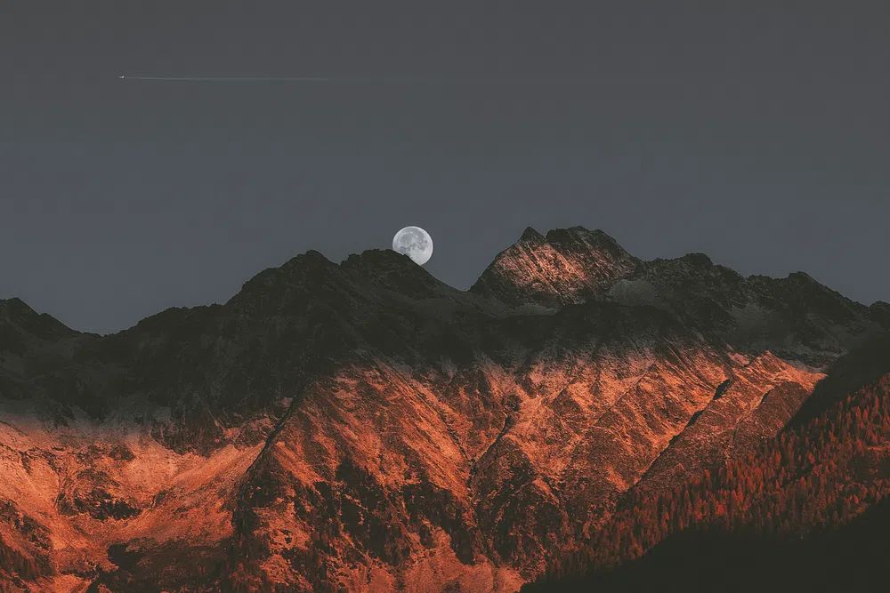 Moon Mühlwald commune South Tyrol. poster — nature art