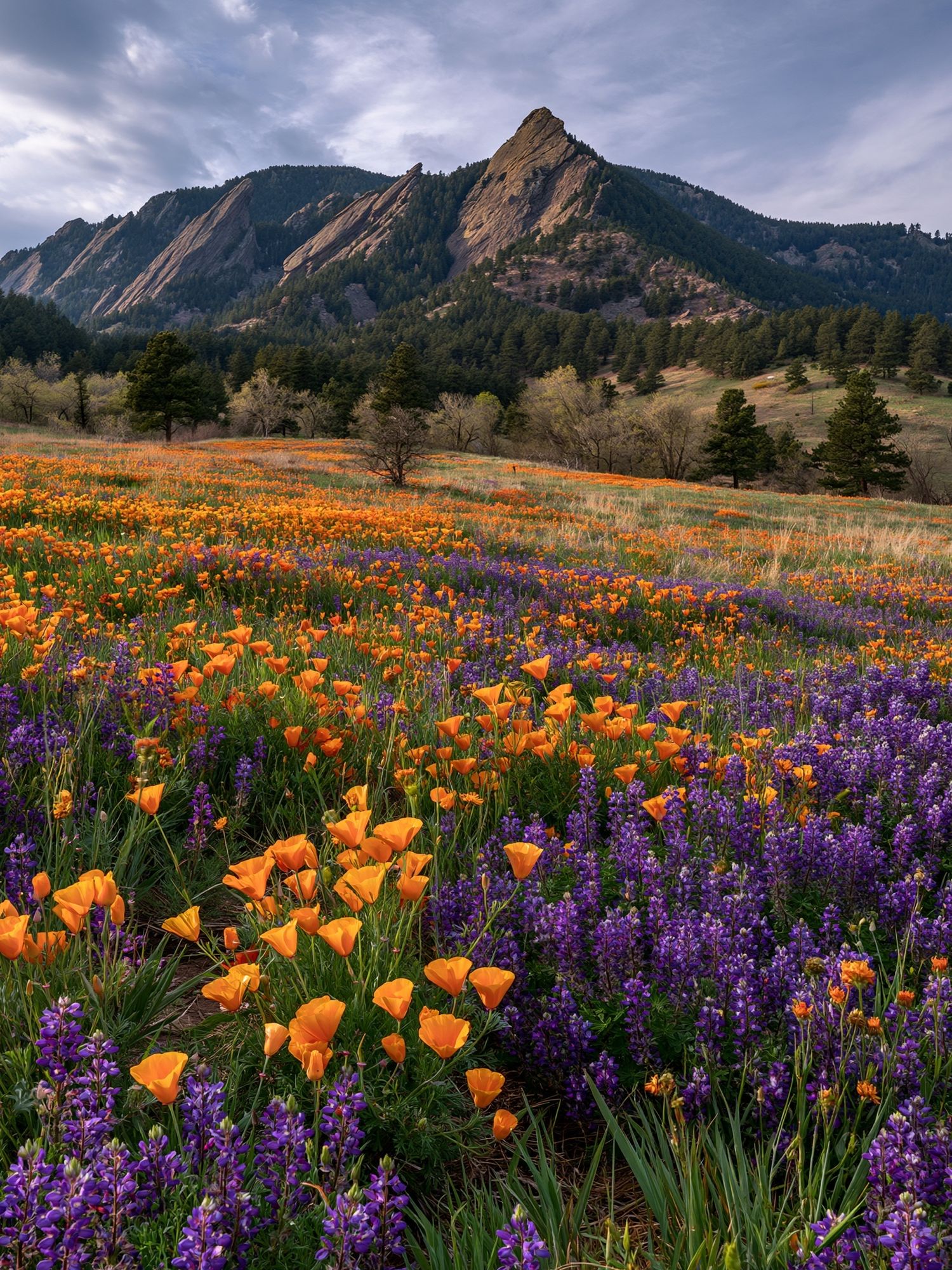 Wildflower Meadow Mountain Landscape Poster. poster — nature art