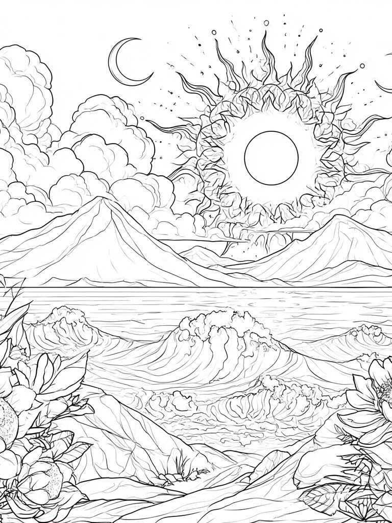 Celestial Mountain Bloom Poster. poster — nature art