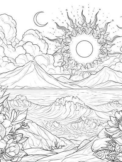 Celestial Mountain Bloom Poster. poster
