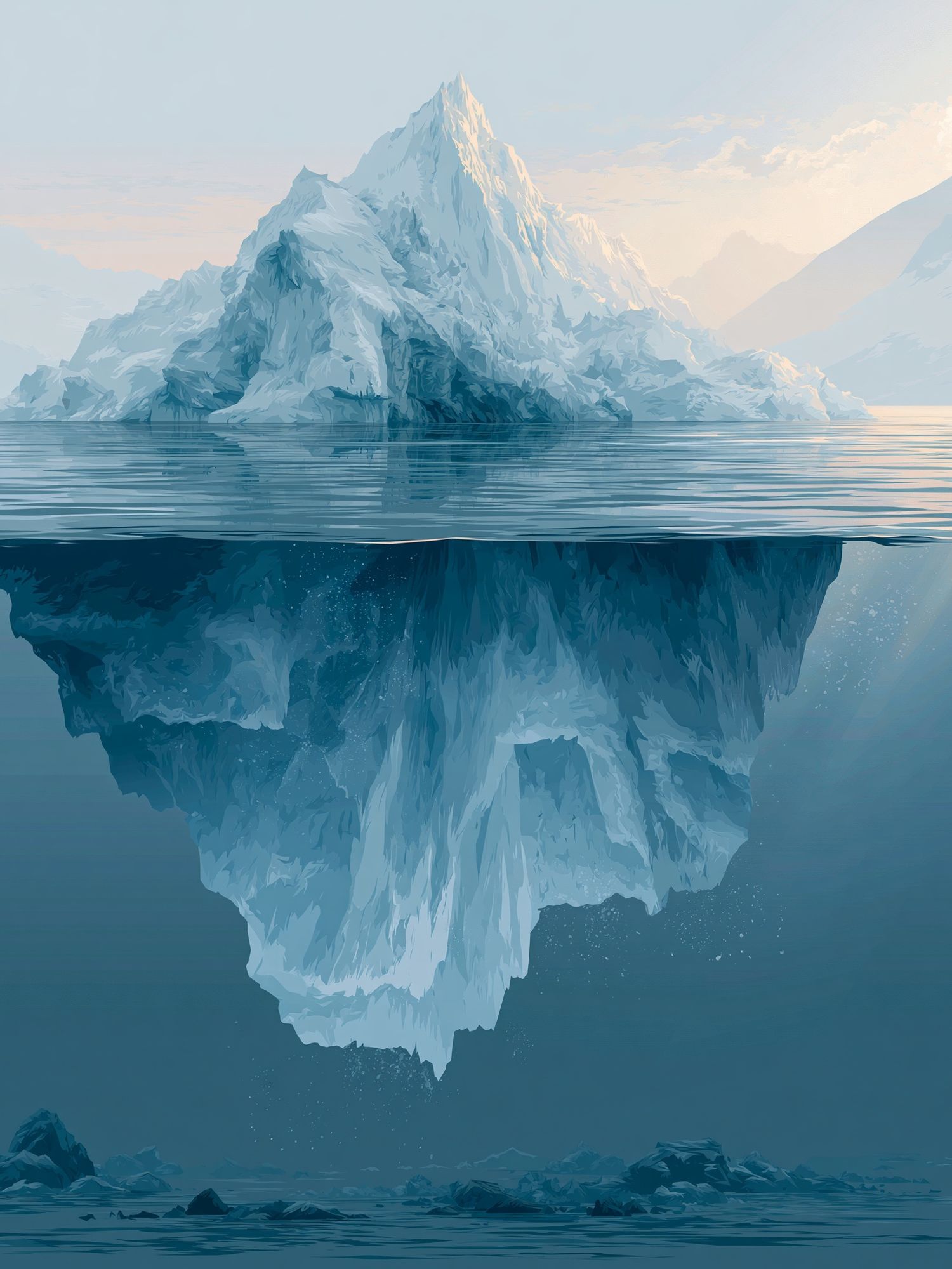 Iceberg Ocean Landscape Print. poster detail