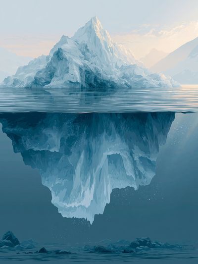 Iceberg Ocean Landscape Print. poster