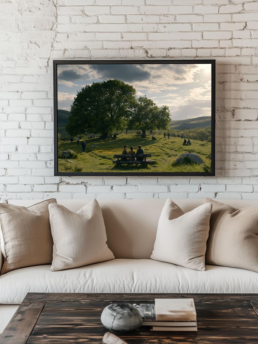 Sunlit Meadow Gathering Poster. — room view 1