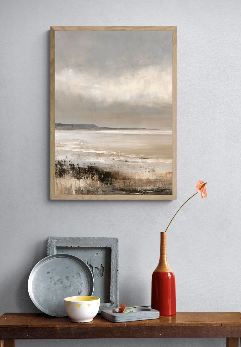 Misty Coastal Horizon Print. — room view 3