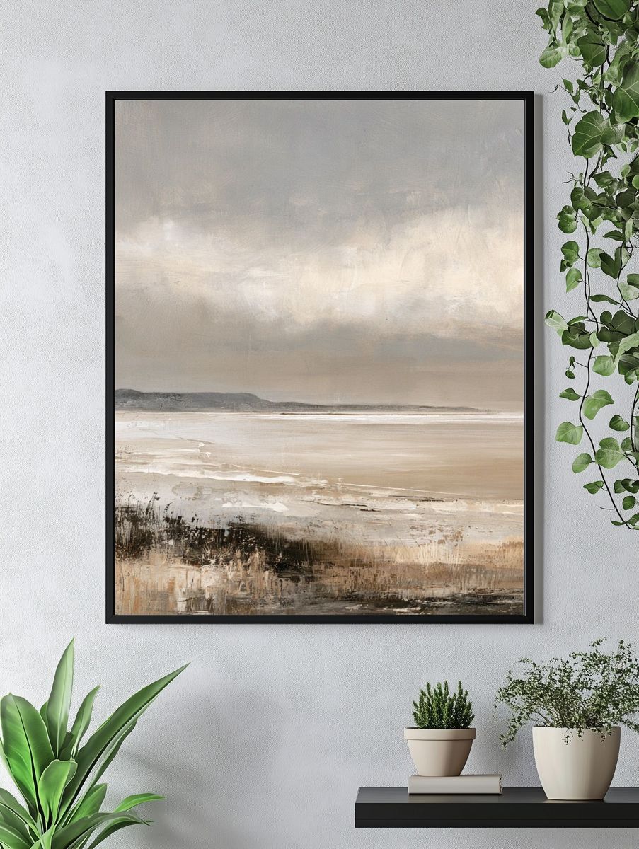 Misty Coastal Horizon Print. — room view 4
