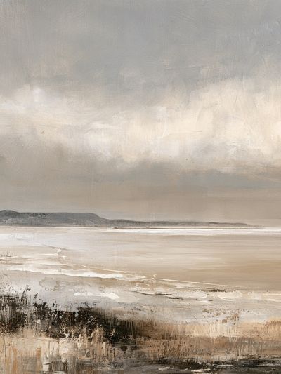 Misty Coastal Horizon Print. poster