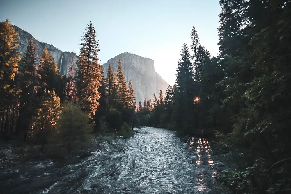 Sunrise at Yosemite Valley, USA. poster — nature art