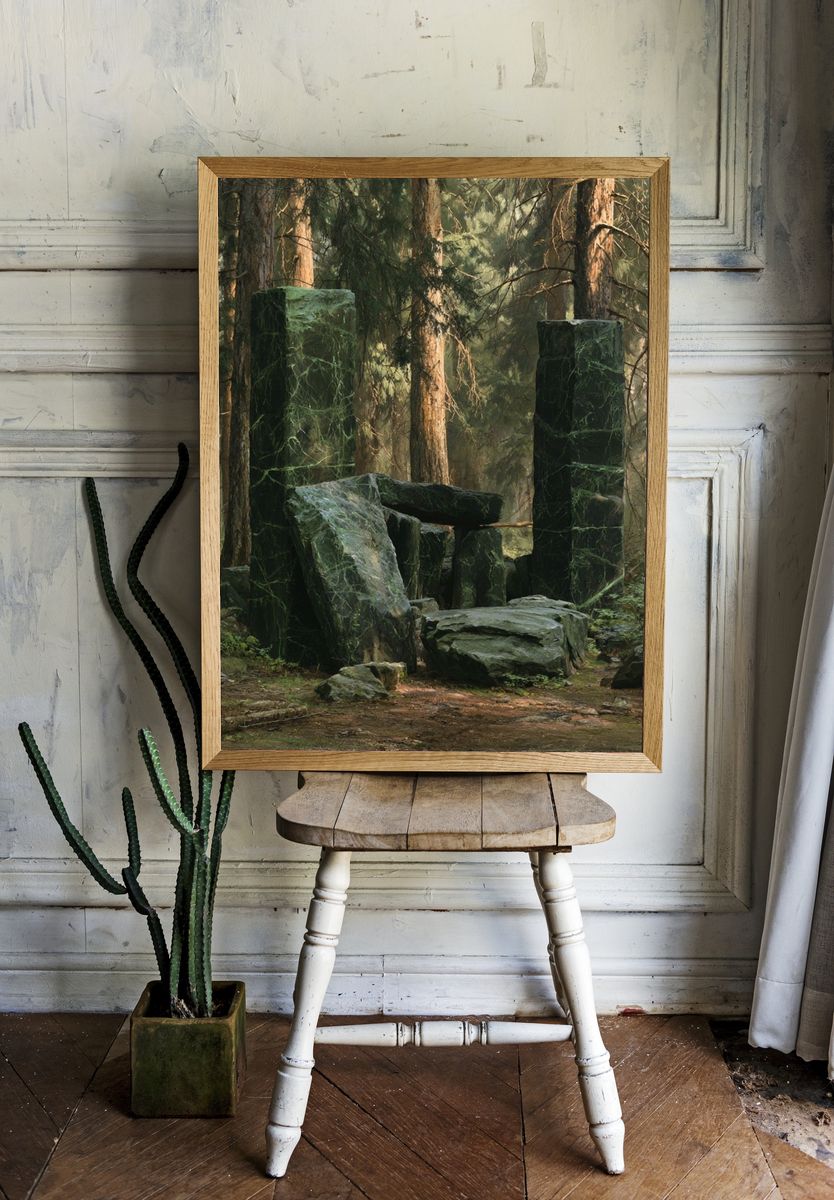 Mystic Forest Stone Circle Print. — room view 1