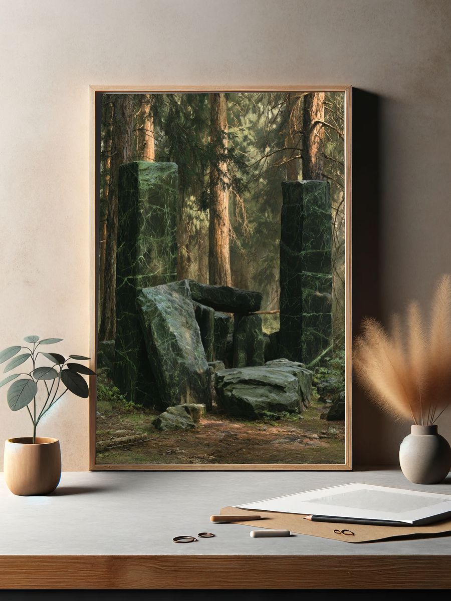 Mystic Forest Stone Circle Print. — room view 2