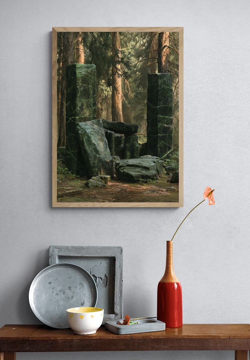 Mystic Forest Stone Circle Print. — room view 3