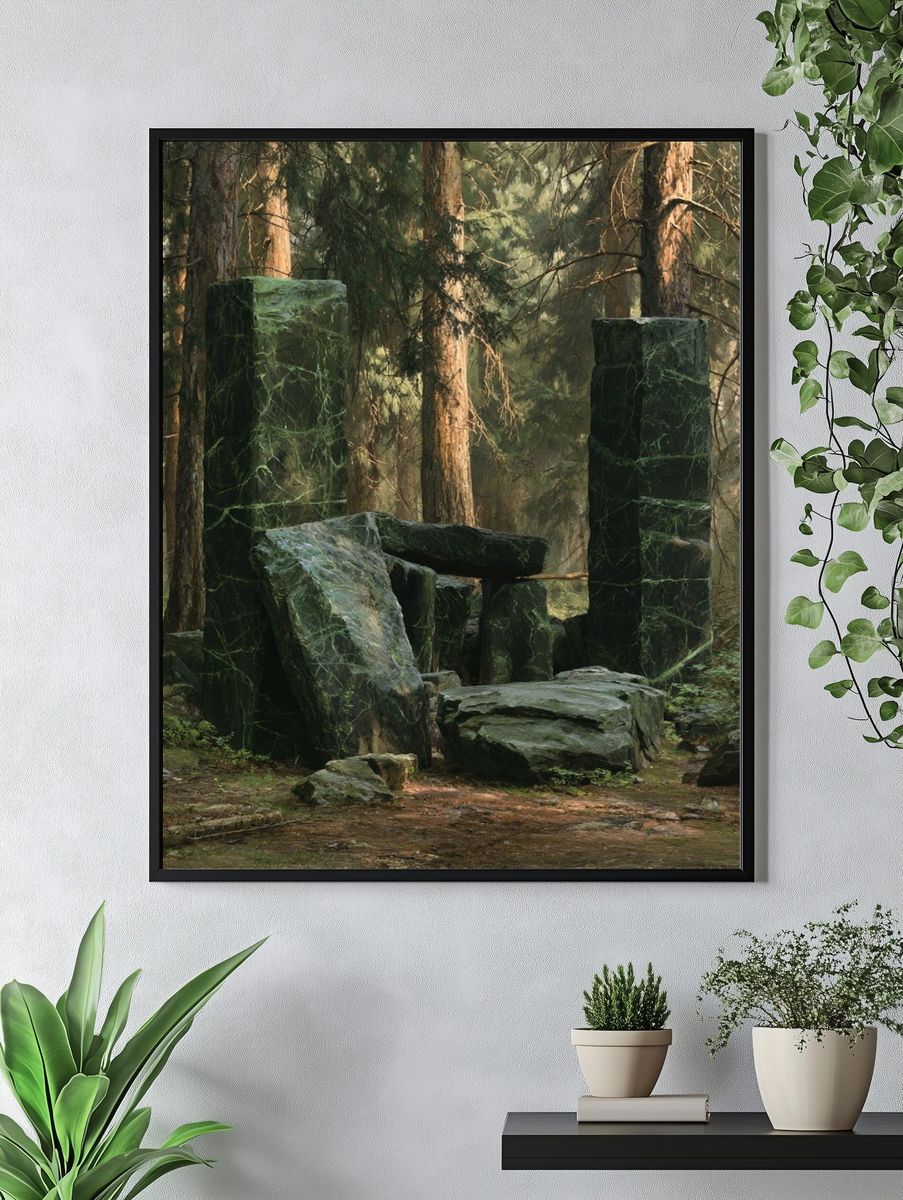 Mystic Forest Stone Circle Print. — room view 4