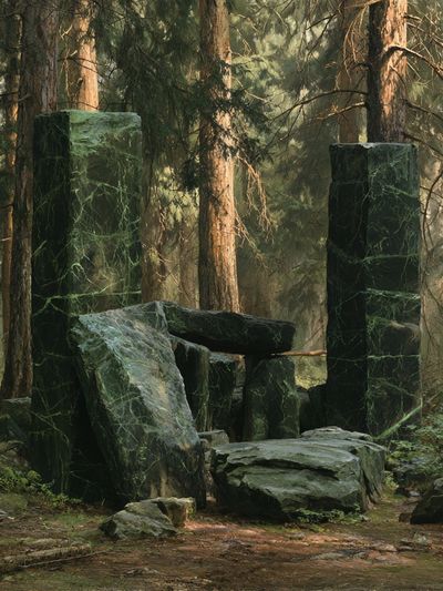 Mystic Forest Stone Circle Print.