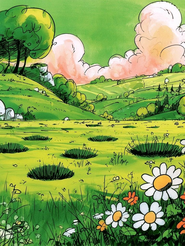Spring Meadow Landscape Poster. poster detail
